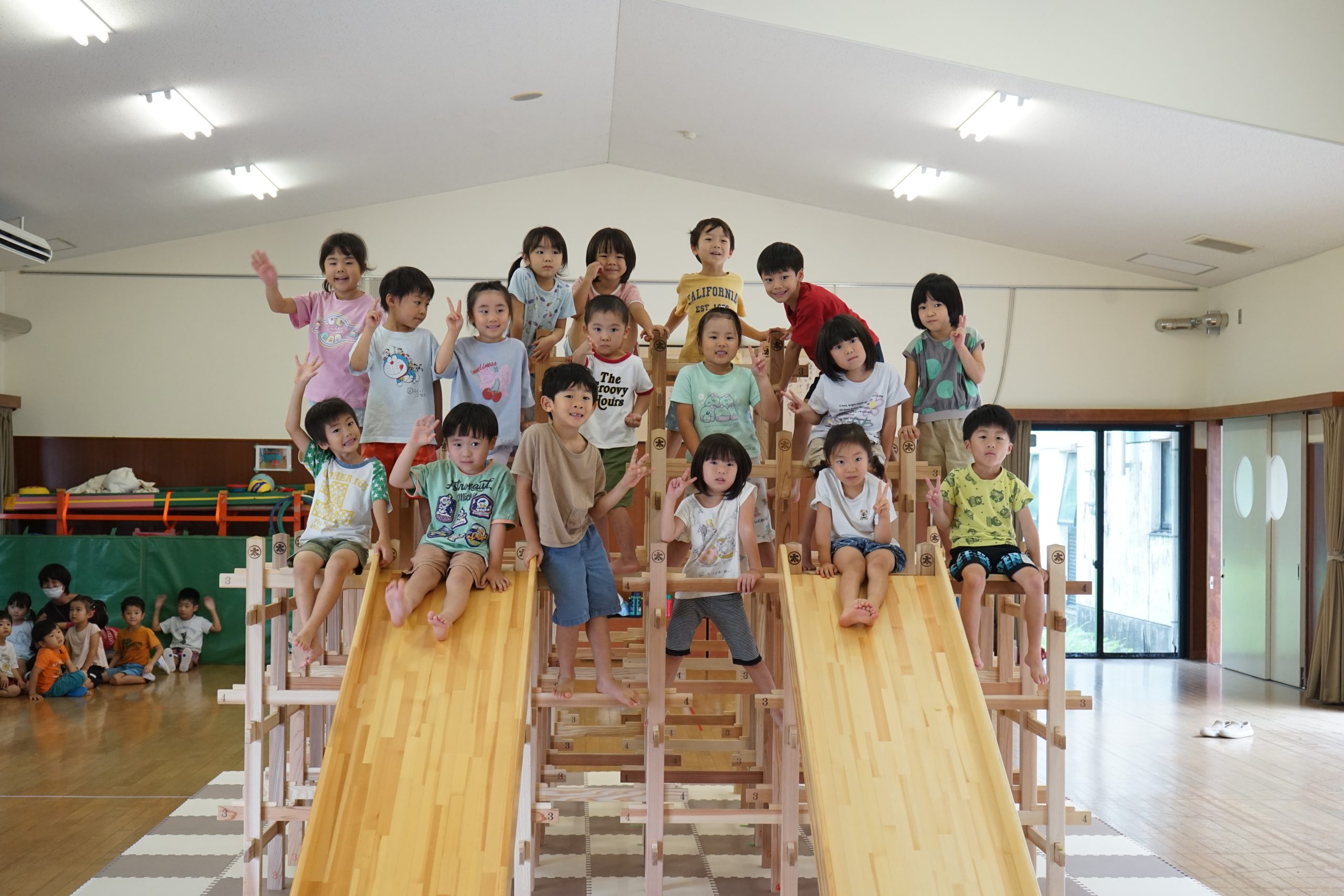 くむんだー、木のジャングルジム、新城市の木育